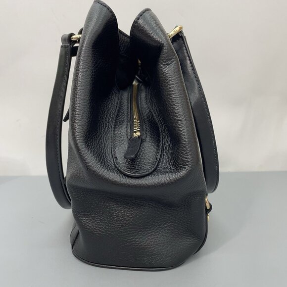 Michael Kors Carrie Shoulder Bag Tote Large Pebbled Leather Black - Picture 9 of 16